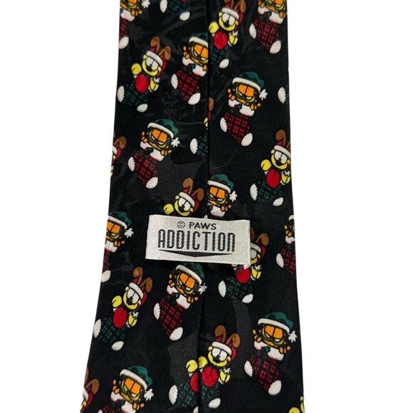 Paws Addiction Garfield Odie Christmas Stockings Cartoon Novelty Vintage Necktie - Picture 4 of 7